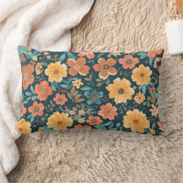 Lumbar Funda de cojín decorativo de forma de flor colorid