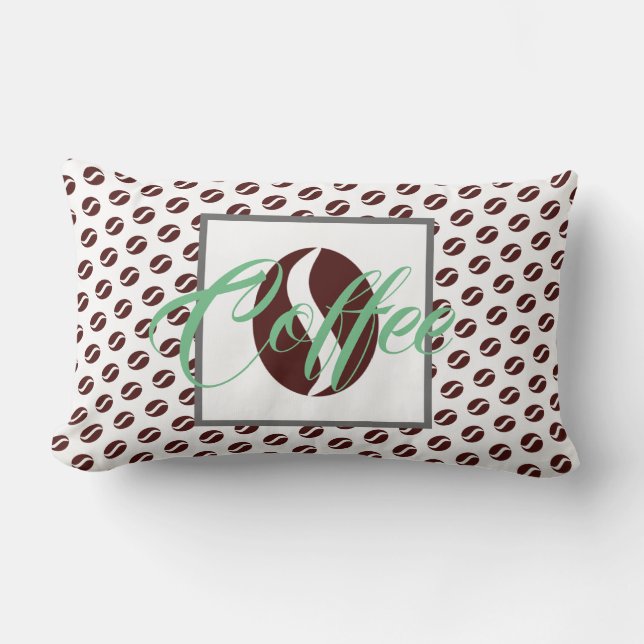 Lumbar Funky Coffee Beans Pattern Cushion Cojín decorativ (Anverso)