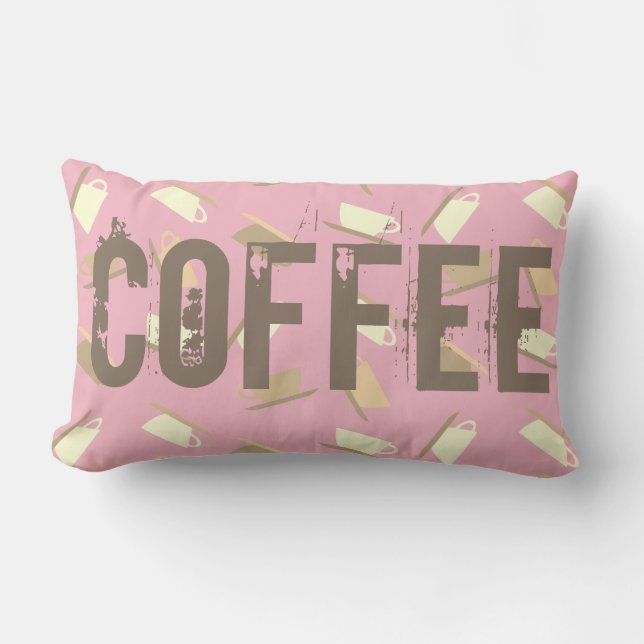 Lumbar Funky Coffee Mug Cup Pattern Cushion Cojín decorat (Anverso)