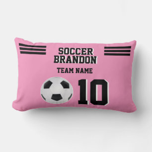 Lumbar Fútbol de Cojín decorativo personalizado rosa