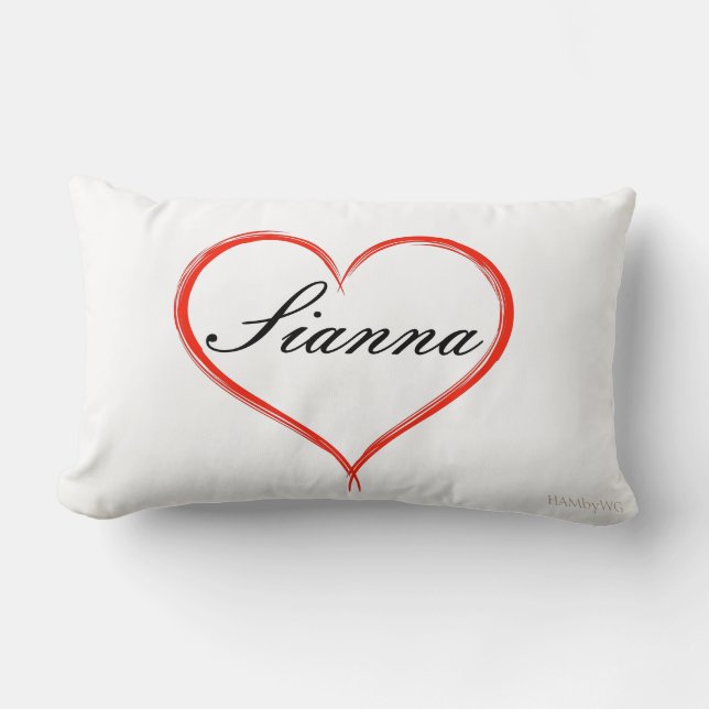 Lumbar HAMbyWG - Cojín decorativo - Corazón con nombre (Anverso)