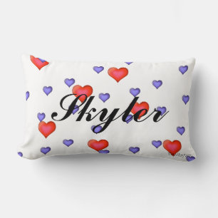 Lumbar HAMbyWG - Cojín decorativo - Corazón morado y rojo