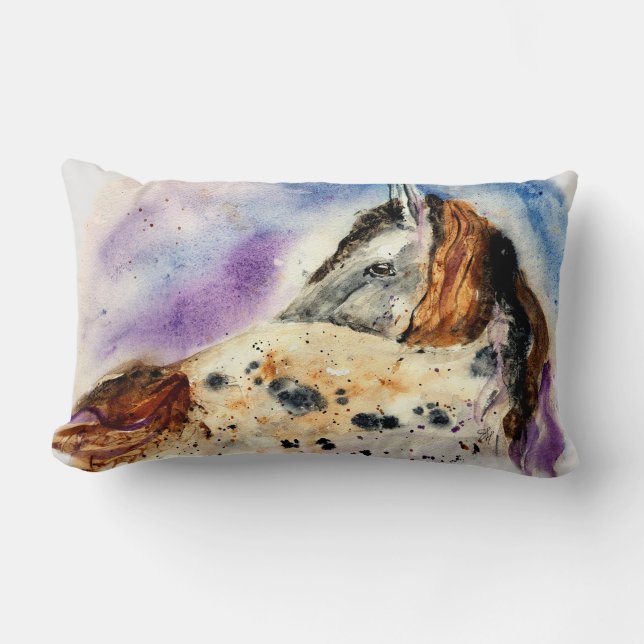 Lumbar Hermoso Cojín decorativo de Caballo Appaloosa Rect (Anverso)