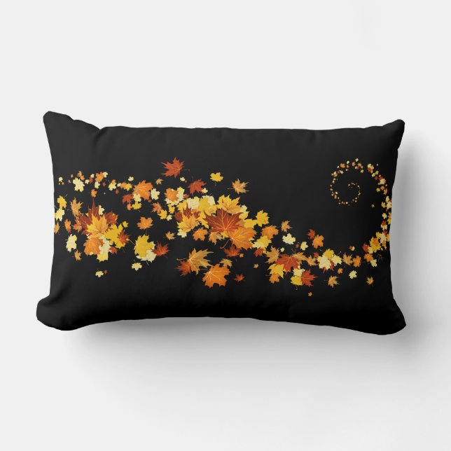 Lumbar Hojas de Cojín decorativo-otoño (Anverso)