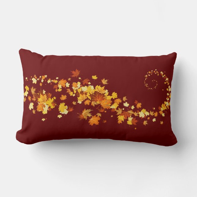 Lumbar Hojas de Cojín decorativo-otoño (Anverso)