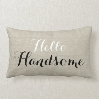 Lumbar Hola guapo Cojín decorativo Rústico de aspecto de