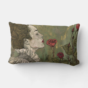 Lumbar La mujer huele a Cojín decorativo Rosa