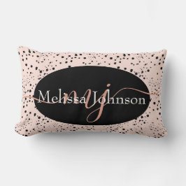 Lumbar Letras doradas rosa elegantes en cojín decorativo 