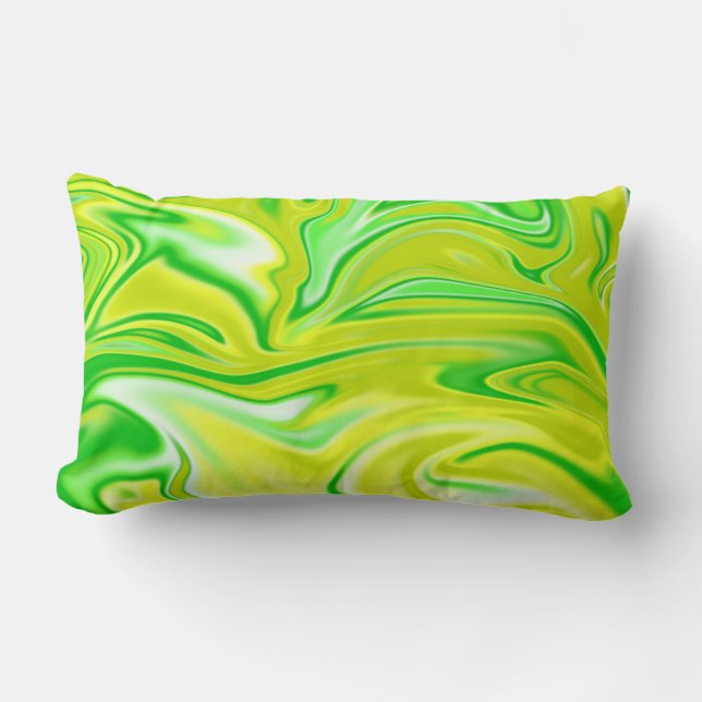 Lumbar Mármol Verde Y Amarillo, Gran Cojín Lumbar. (Anverso)