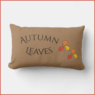 Lumbar Modern Brown Autumn Leaves Cojín decorativo