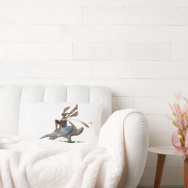 Lumbar Muchacho Hada Montando En Cojín decorativo De Tort (Sofá)
