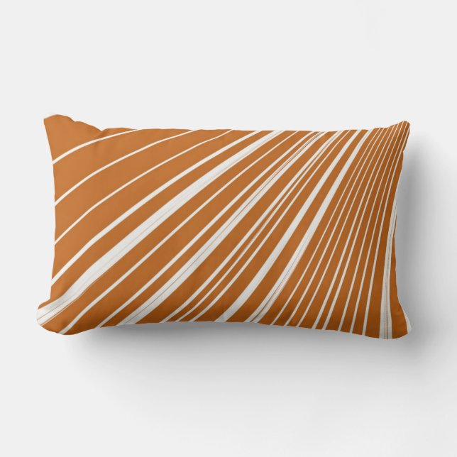 Lumbar Naranja de banda de Cojín decorativo blanco (Anverso)