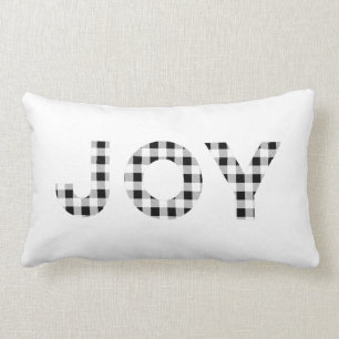Lumbar Navidades blancos negros disfrutan Cojín decorativ