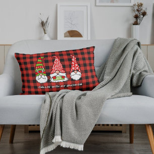 Lumbar Navidades Chillin' Con Mi Cojín decorativo Gnomies