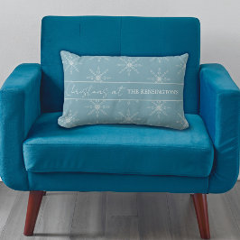 Lumbar Navidades Cojín decorativo azul copos de nieve
