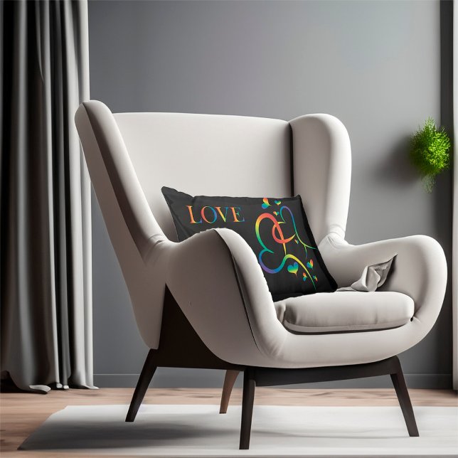 Lumbar Orgullo arcoiris Cojín decorativo de San Valentín (Subido por el creador)