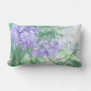 Lumbar Pastel Jacaranda Árbol Flores Cojín decorativo Cus