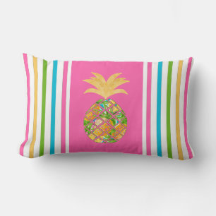 Lumbar Pastel Stripe Cojín decorativo Pineapple