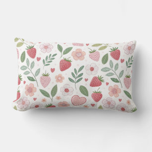 Lumbar Patrón de fresa Cojín decorativo rectangular
