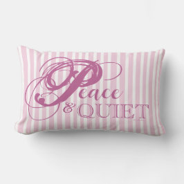 Lumbar Paz rayada y Cojín decorativo tranquilo (rosa)