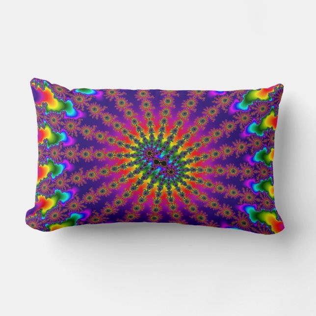 Lumbar Personalizado arcoiris fractal ráfaga Cojín decora (Anverso)