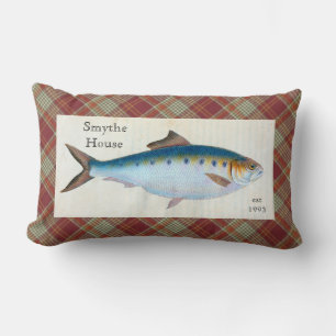 Lumbar Pescado azul de Haddock Cojín decorativo Tartán Lu