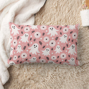 Lumbar Pink Ghost Flowers Cojín