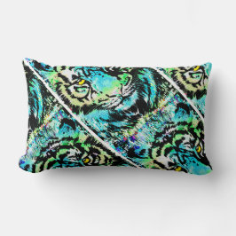Lumbar Pintura de la cabeza del tigre azul - Cojín decora