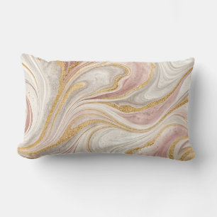 Lumbar Purpurina de oro Marble Design Cojín decorativo ab