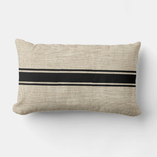 Lumbar Rayas negras en el Cojín decorativo Burlap
