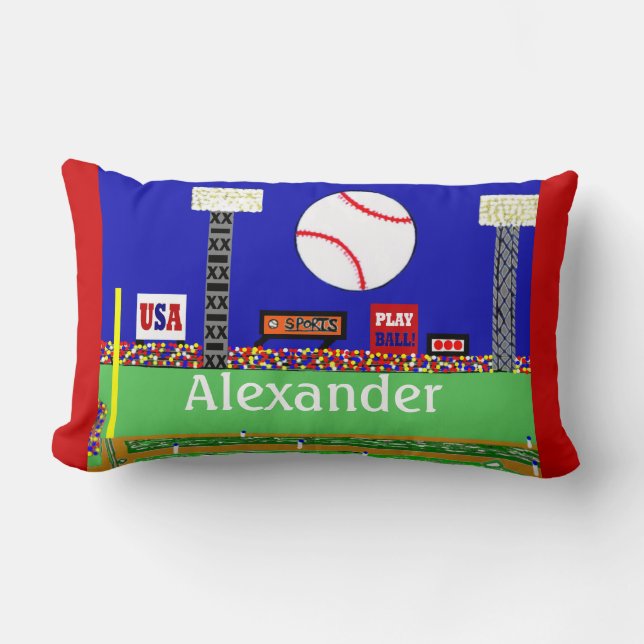 Lumbar Regalo personalizado béisbol del Cojín decorativo (Anverso)