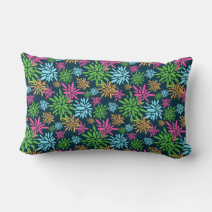 Lumbar Resumen Cojín decorativo de flores de fuegos artif