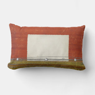 Lumbar Rojo agitado con franjas oblicuas Cojín decorativo