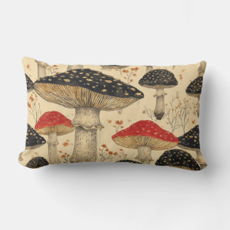 Lumbar Scarlet Cap Mushroom Meadow - Cojín decorativo
