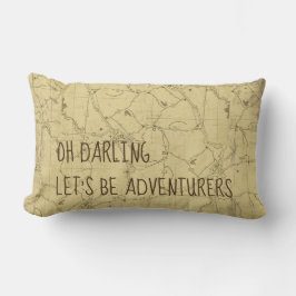 Lumbar Seamos aventureros en el Cojín decorativo del mapa