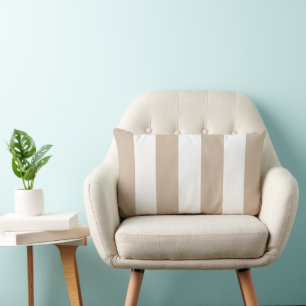 Lumbar Simple clásico Beige Cabana Stripes Cojín decorati