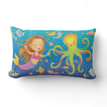 Sirena de baile y Cojín decorativo de pulpo