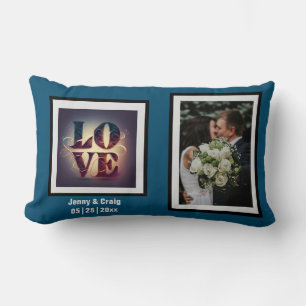 Lumbar Sr. y Sra. Monogram Boda Cojín decorativo fotográf