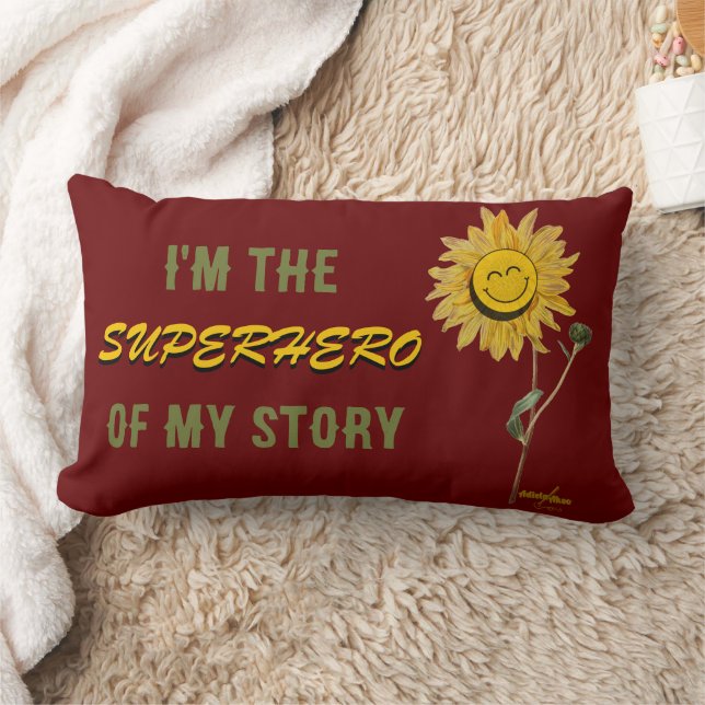 Lumbar Superhéroe Cojín decorativo rojo de Adiela Akoo (Manta)