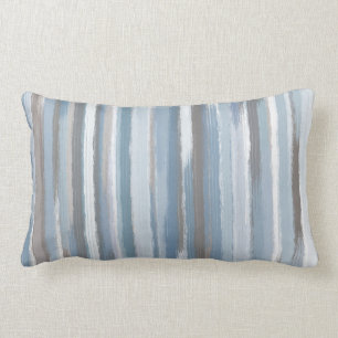 Lumbar Taupe azul de pizarra Abstract Stripes Cojín deco