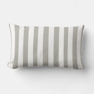 Lumbar Tiras de Cojín decorativo Gris Blanco