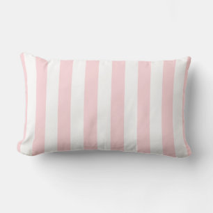 Lumbar Tiras de Cojín decorativo rosadas y blancas