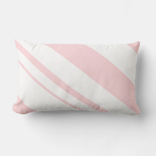 Lumbar Tiras de Cojín decorativo rosadas y blancas