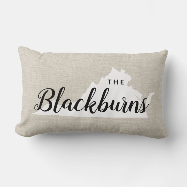 Lumbar Virginia Family Monogram State Cojín decorativo (Anverso)