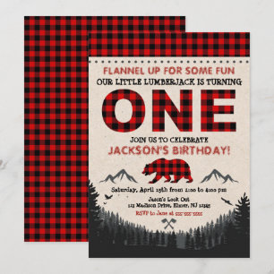 Lumberjack Invitación al cumpleaños Buffalo coloca