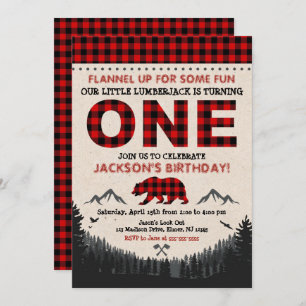 Lumberjack Invitación al cumpleaños Buffalo coloca