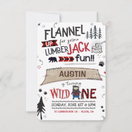 Lumberjack Invitación de cumpleaños Buffalo Pavime