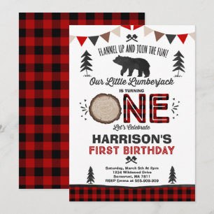 Lumberjack Invitación de cumpleaños Fiesta Lumberj