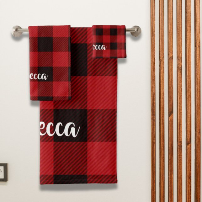 Lumberjack País Navidades Red Buffalo (Lumberjack Country Christmas Red buffalo plaid Bath Towel Set)