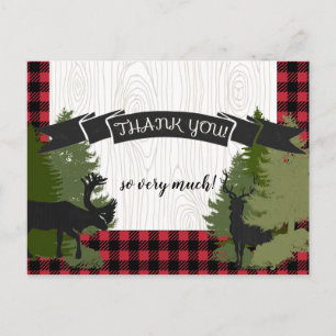 Lumberjack Plaid Baby Boy Postcard Gracias Notas